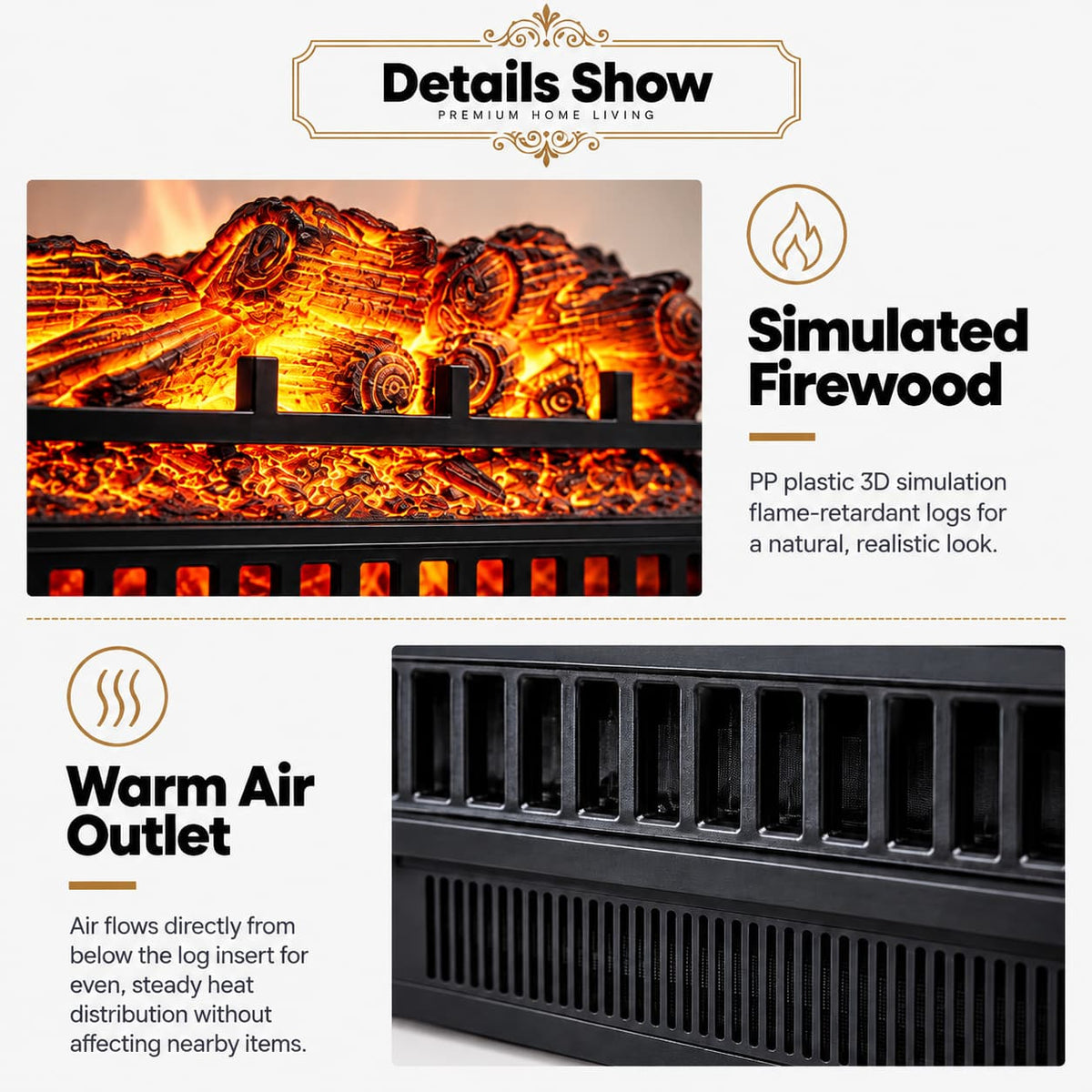 Portable Electric Fireplace Heater
