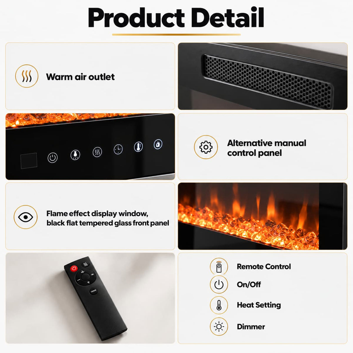 50” Built-In Electric Fireplace