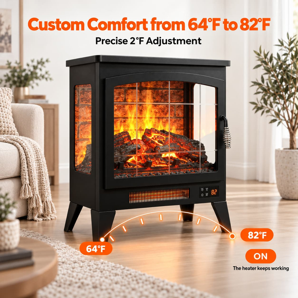 21” Three-Sided Freestanding Electric Fireplace