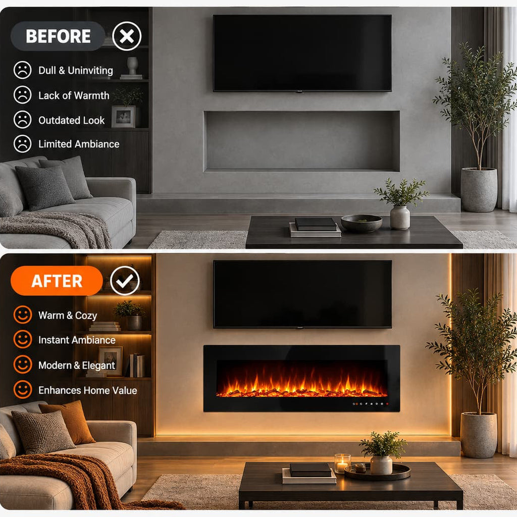 50” Recessed Electric Fireplace