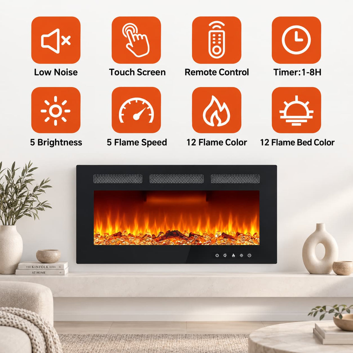 30” Recessed Electric Fireplace