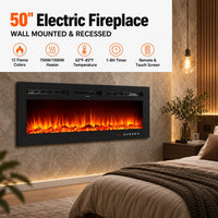 50” Recessed Electric Fireplace