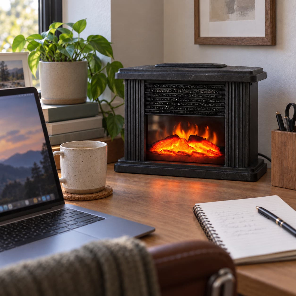 1000W Freestanding Electric Fireplace