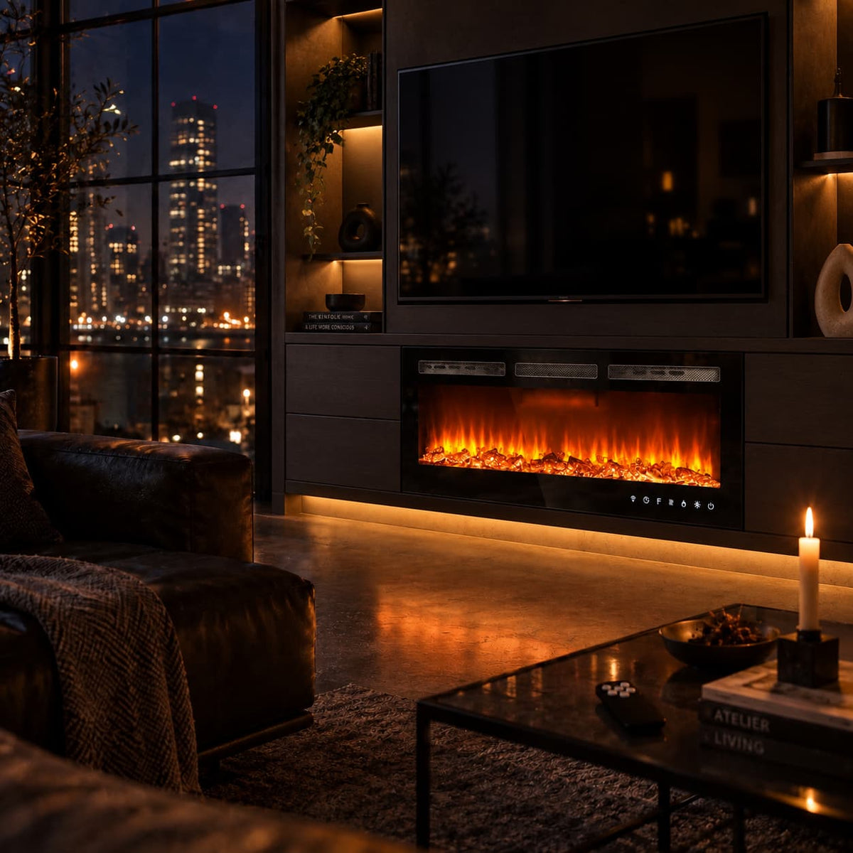 50” Recessed Electric Fireplace