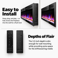 72” Ultra-Thin Linear Electric Fireplace