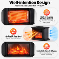 1000W Freestanding Electric Fireplace