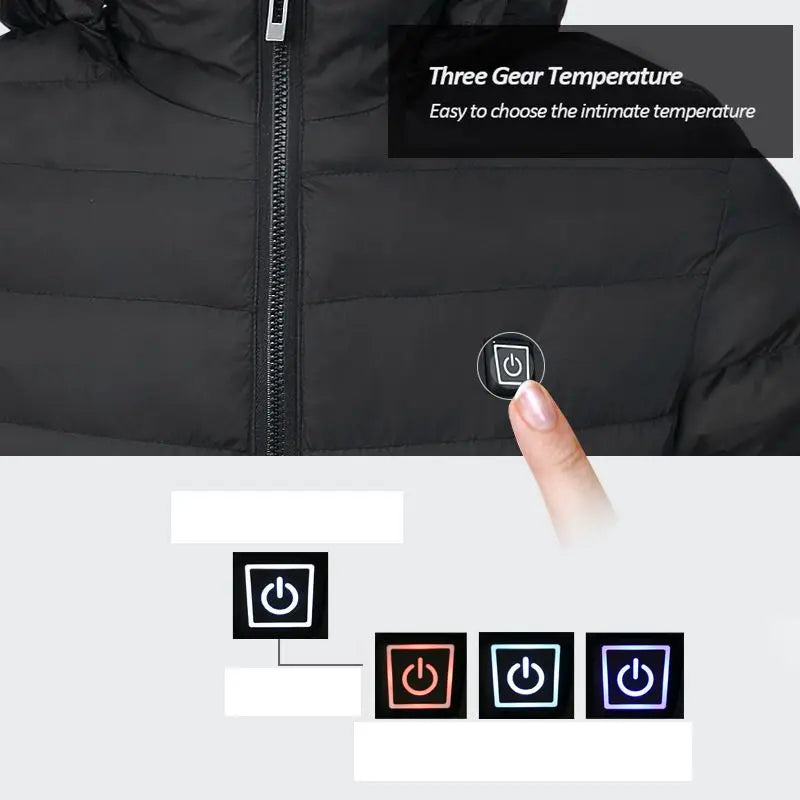 Men's Hooded Heated Parka, Smart Thermostat
