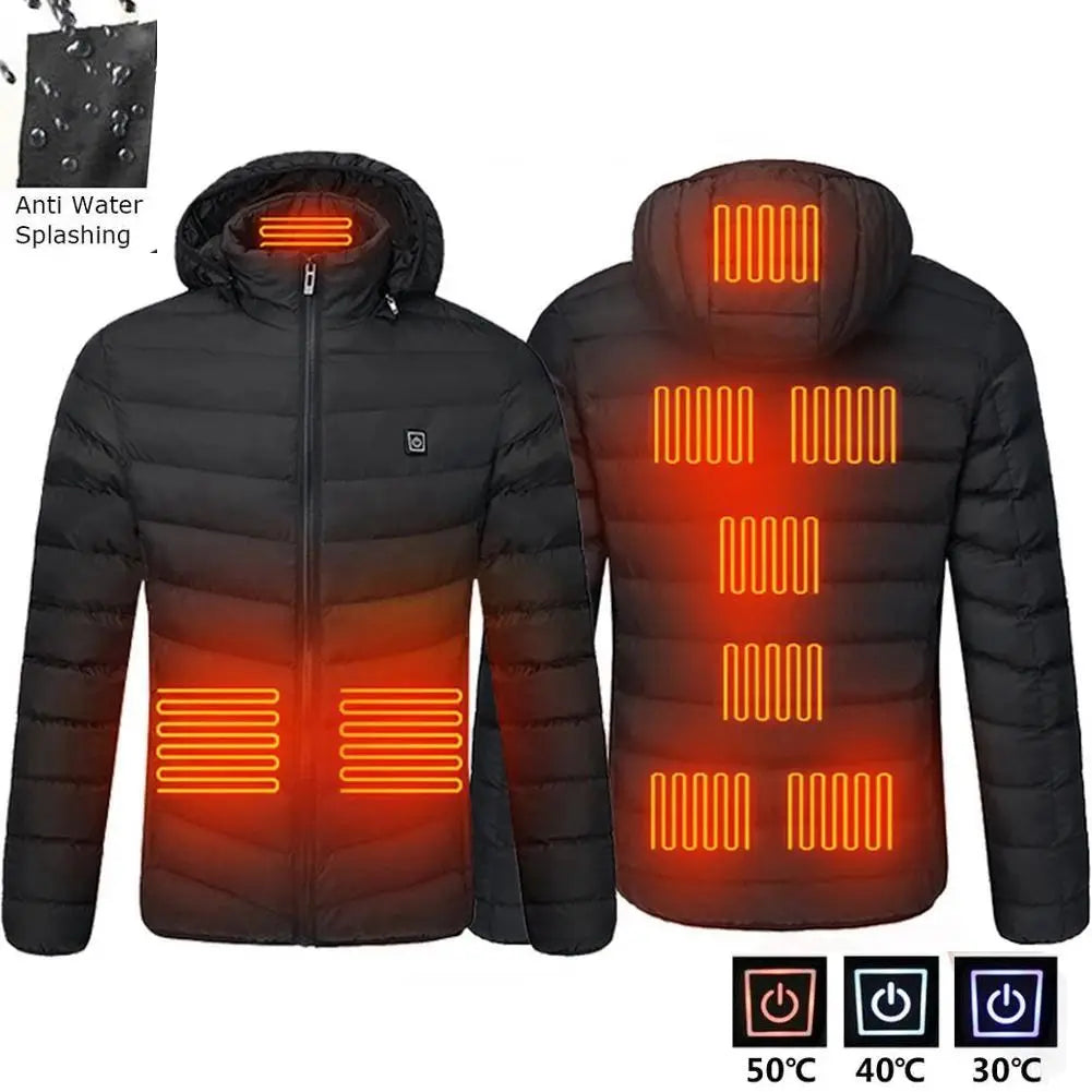 Men's Heated Down Parka, Up to 17 Zones