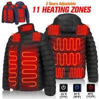 Graphene Heated Down Jacket, Up to 17 Zones