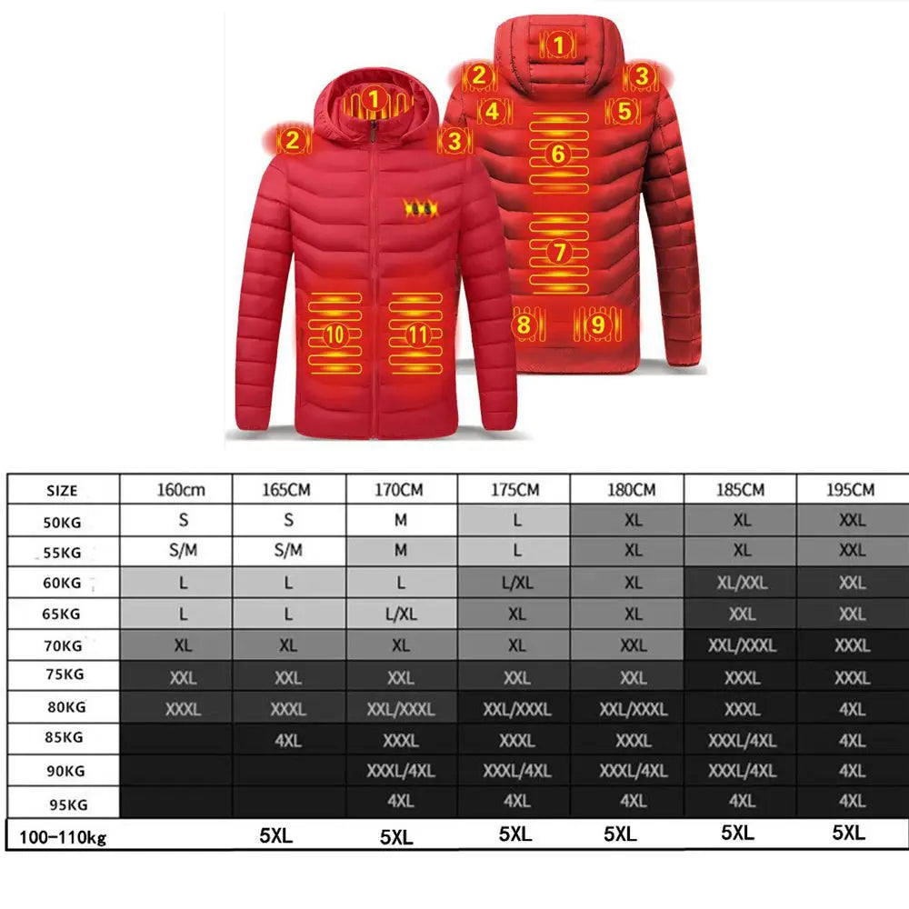 Men's Heated Down Parka, Up to 17 Zones
