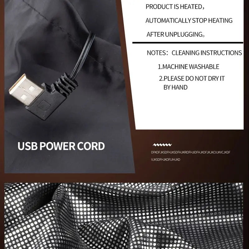 Graphene Heated Vest, 9 Zones, USB Powered