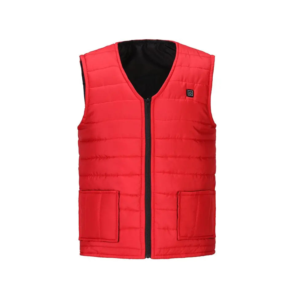 Cotton Heated Vest, 9 Zones, V-Neck, Unisex