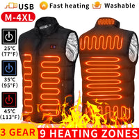 Graphene Heated Vest, 9 Zones, USB Powered