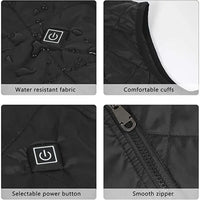 Women's V-Neck Zip Heated Vest, 4/9 Zones