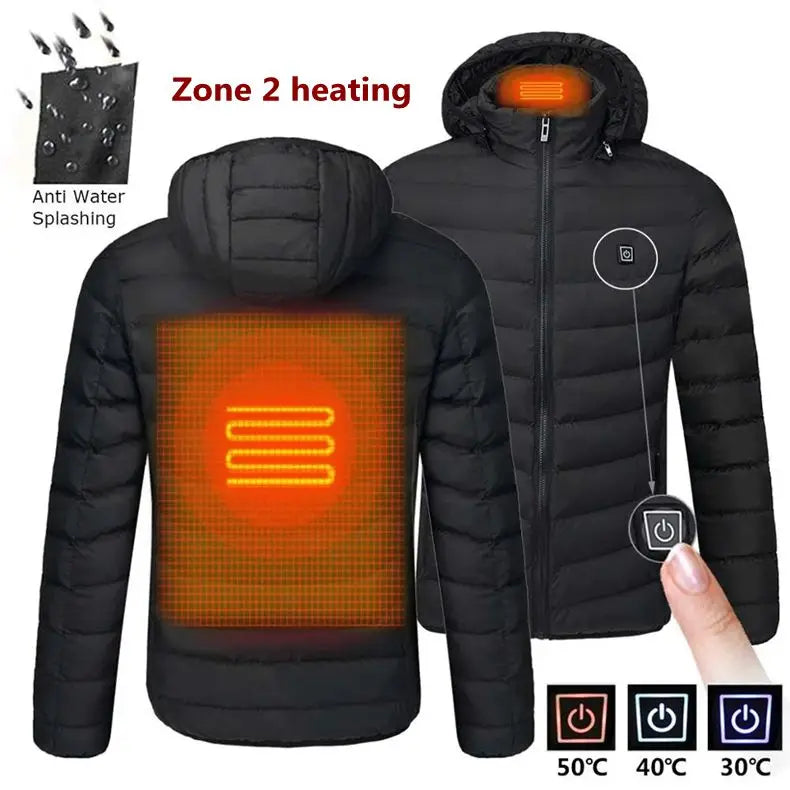 Men's Hooded Heated Parka, Smart Thermostat