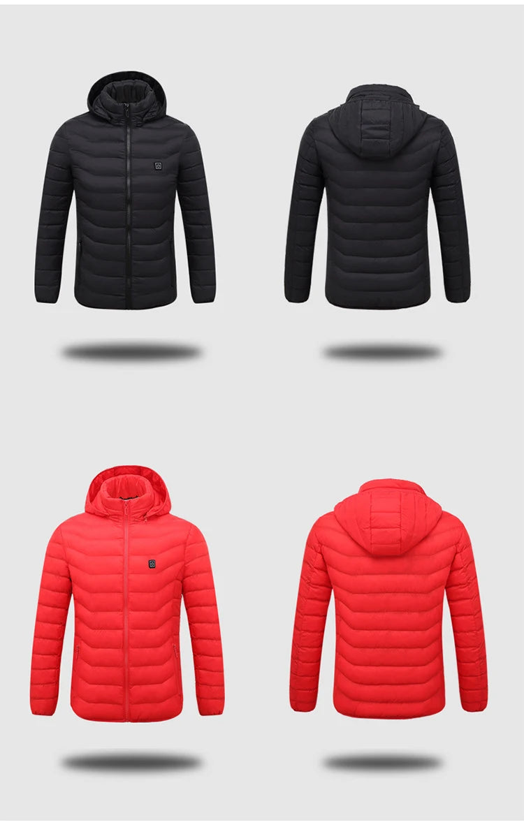 Men's Hooded Heated Parka, Smart Thermostat