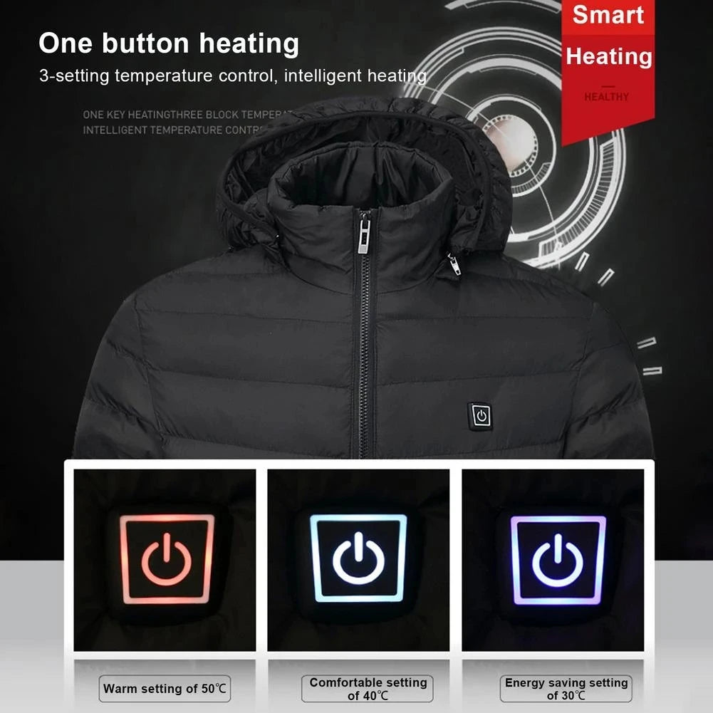 Men's Heated Down Parka, Up to 17 Zones