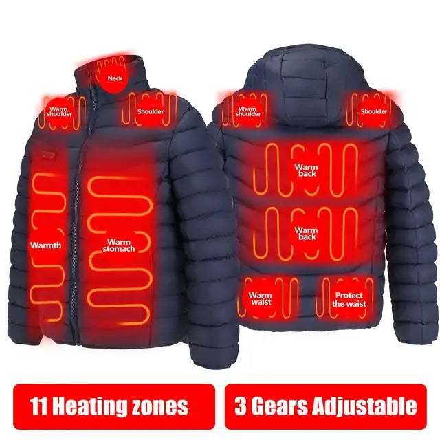 Graphene Heated Down Jacket, Up to 17 Zones