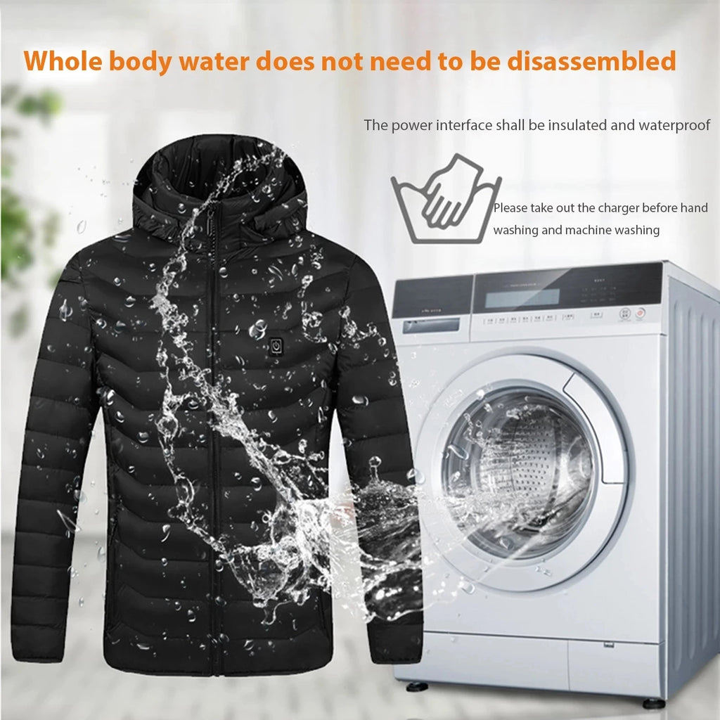 Men's Heated Down Parka, Up to 17 Zones
