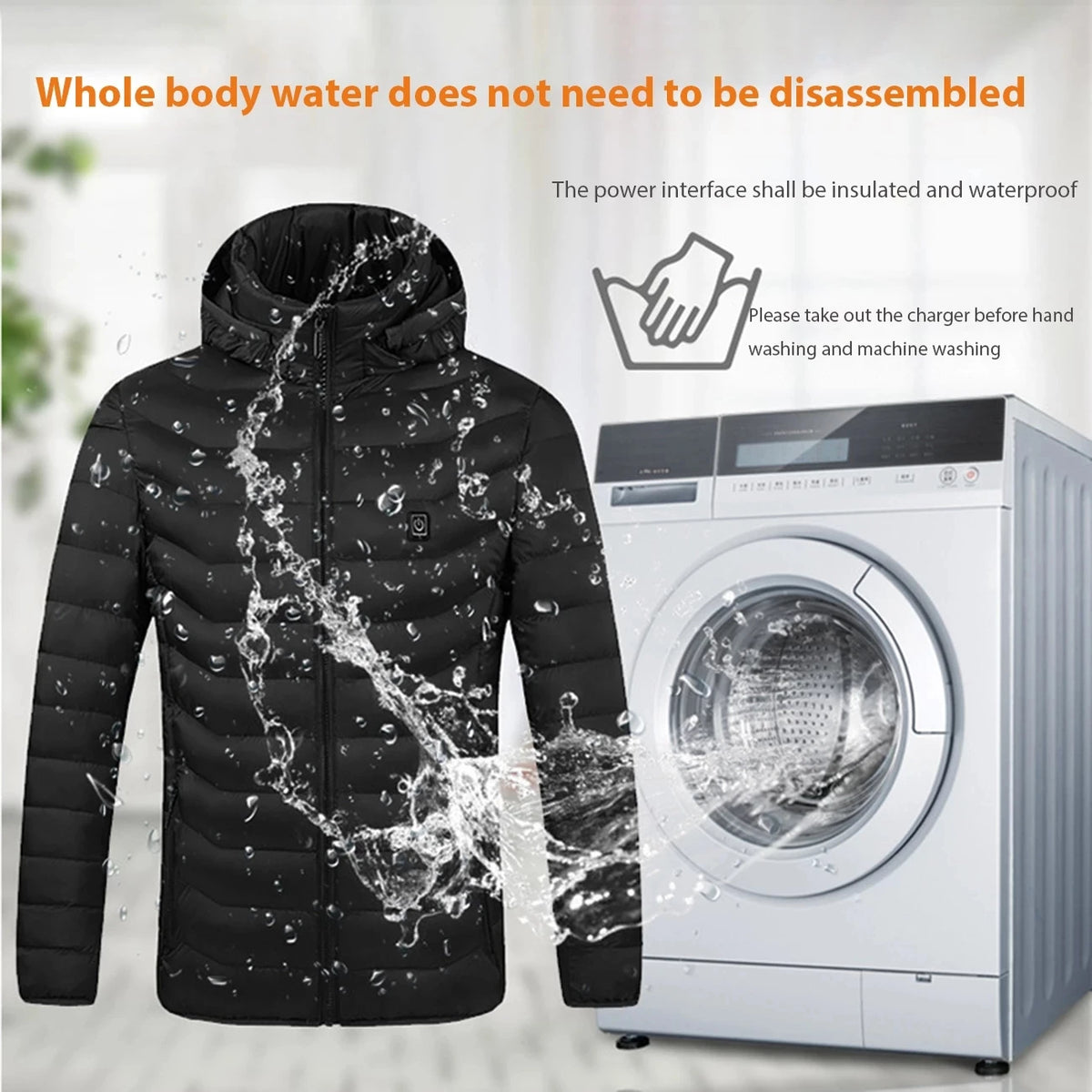 Men's Heated Down Parka, Up to 17 Zones