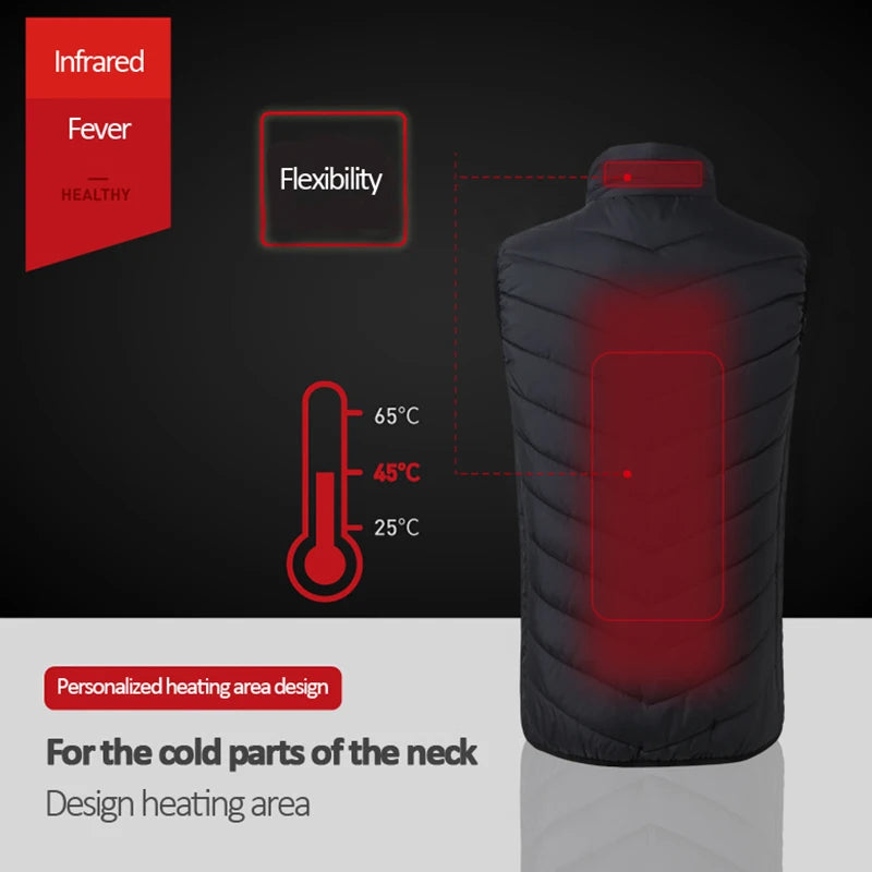 USB Heated Vest, 17-Zone Infrared, Men's
