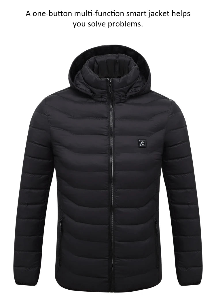 Men's Heated Down Parka, Up to 17 Zones