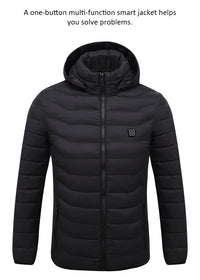Men's Heated Down Parka, Up to 17 Zones