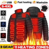 Graphene Heated Down Jacket, Up to 17 Zones
