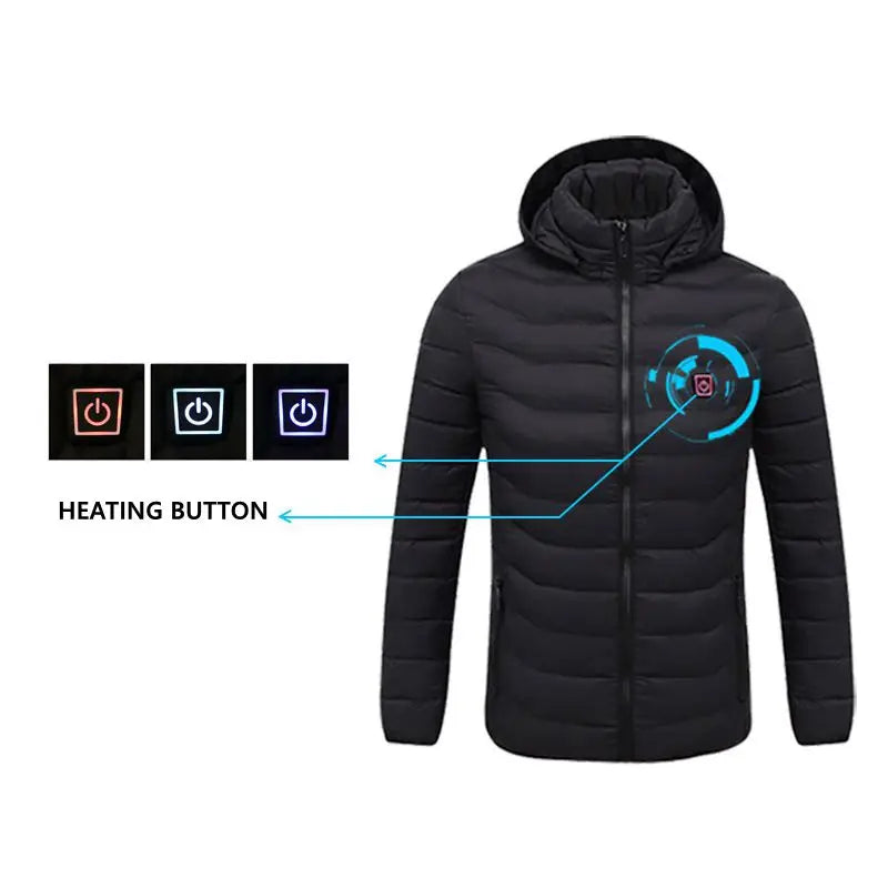 Men's Hooded Heated Parka, Smart Thermostat