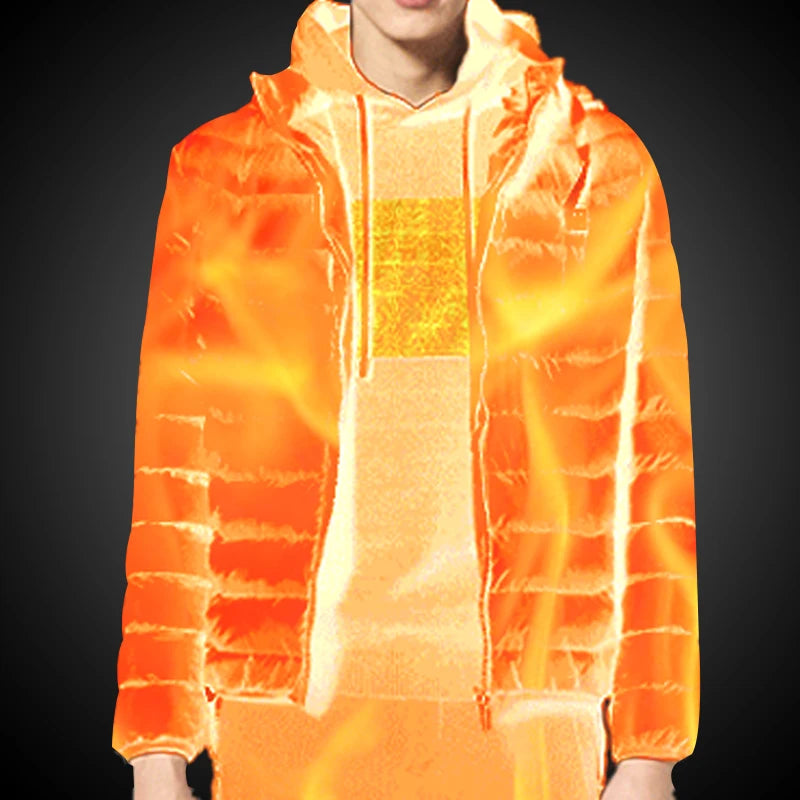 Men's Hooded Heated Parka, Smart Thermostat