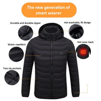 Men's Hooded Heated Parka, Smart Thermostat