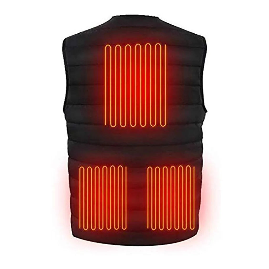 Cotton Heated Vest, 9 Zones, V-Neck, Unisex