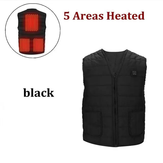 Cotton Heated Vest, 9 Zones, V-Neck, Unisex