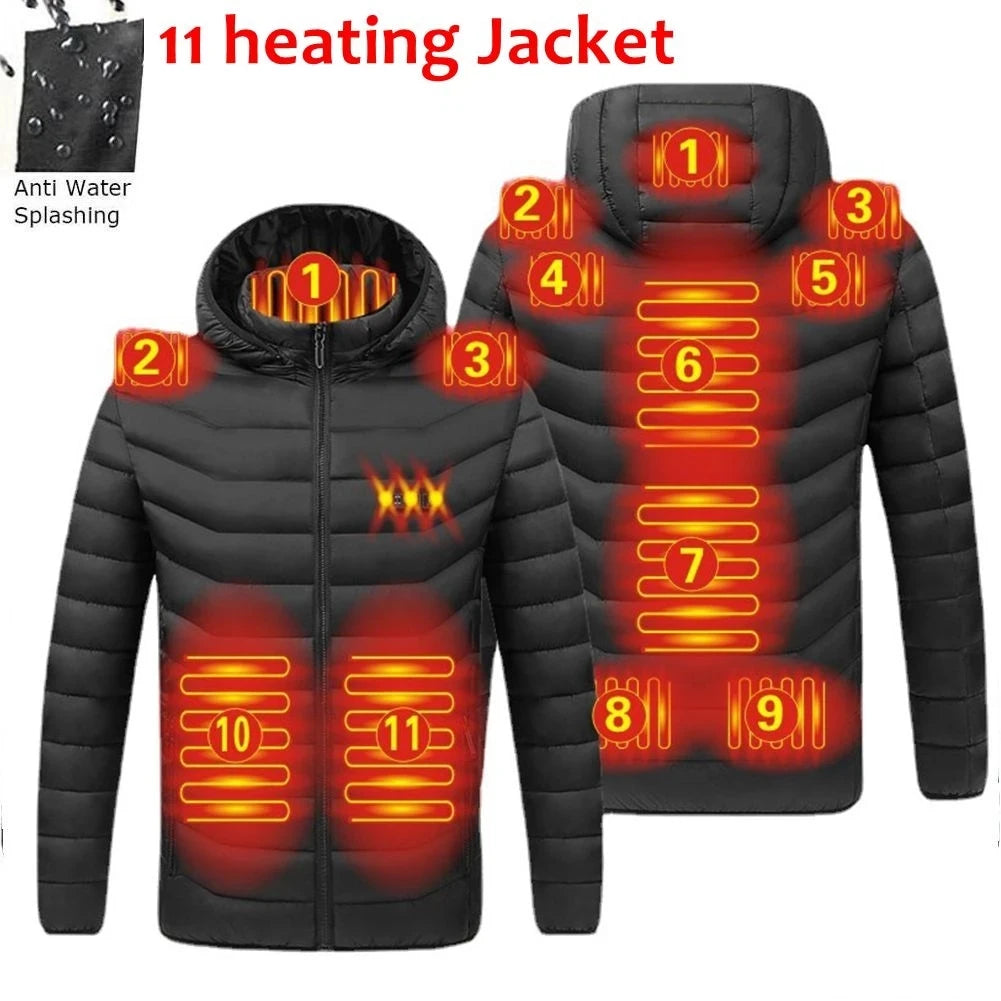 Men's Hooded Heated Parka, Smart Thermostat