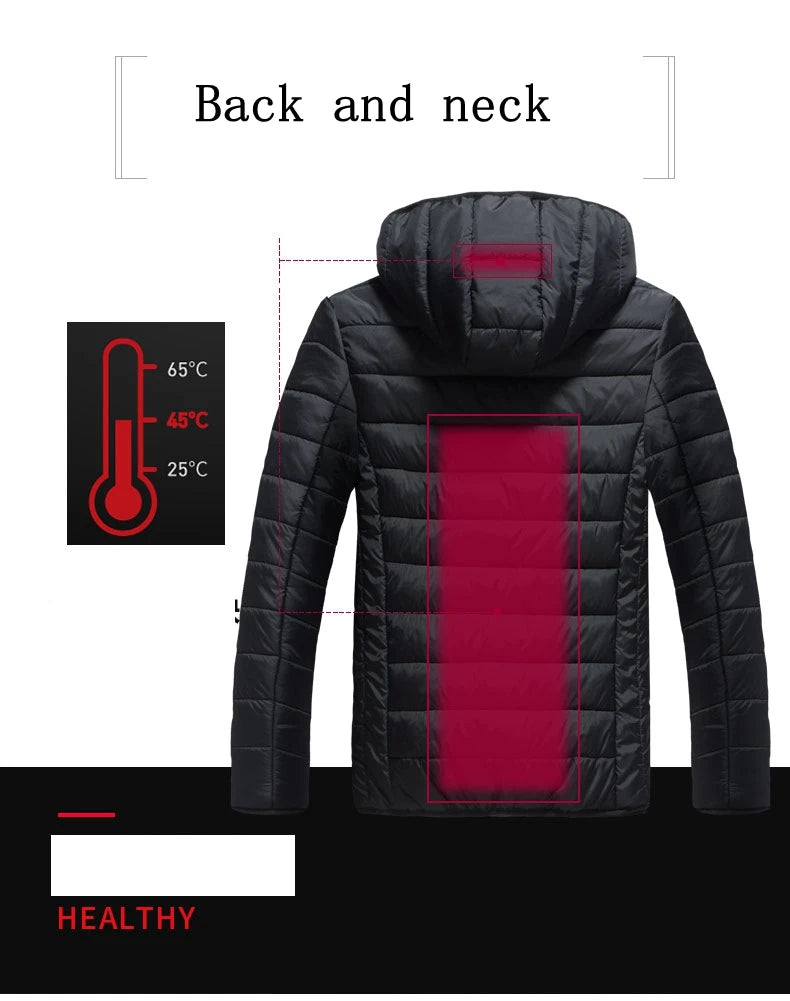 Men's Hooded Heated Parka, Smart Thermostat