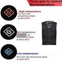 Cotton Heated Vest, 9 Zones, V-Neck, Unisex