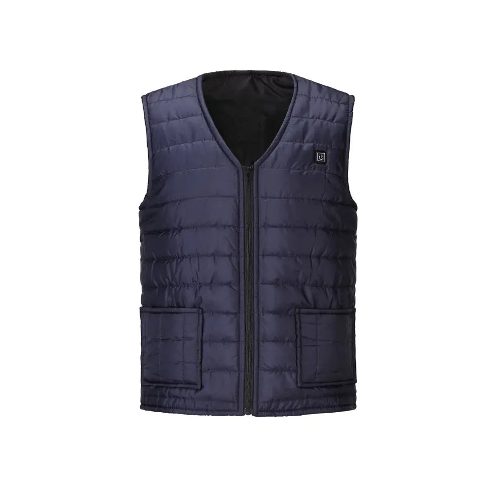 Cotton Heated Vest, 9 Zones, V-Neck, Unisex