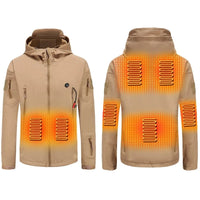 Hooded Heated Hunting Jacket, USB Smart