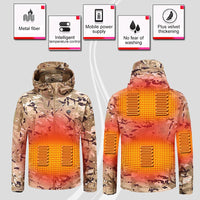 Hooded Heated Hunting Jacket, USB Smart