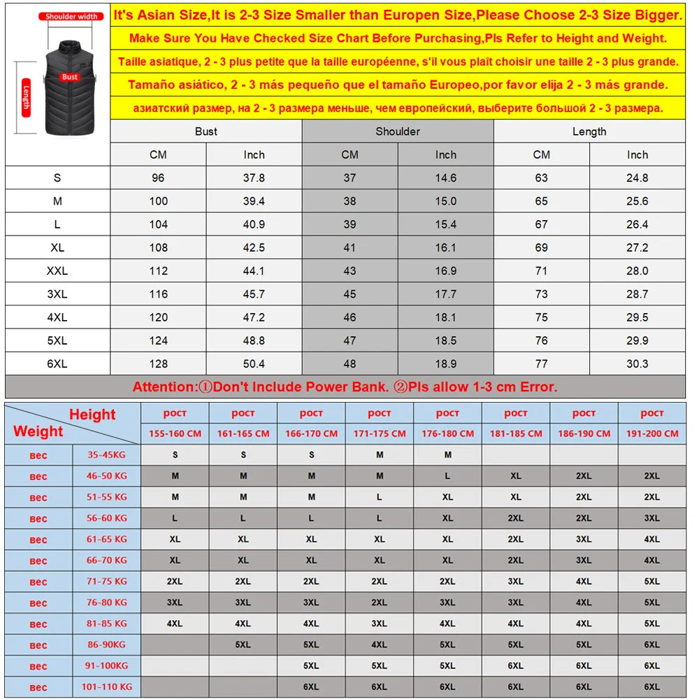 Electric Heated Bodywarmer Vest, 17 Zones