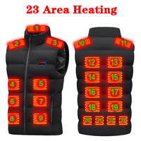 23-Zone Heated Cotton Vest, V-Neck, M-7XL