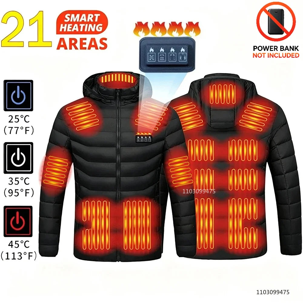 LEOSOXS Washable Heated Coat, Up to 25 Zones