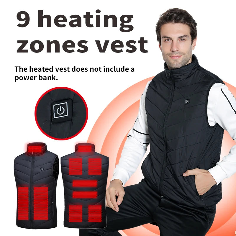 Smart Heated Vest, Up to 27 Zones, USB