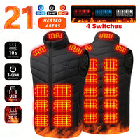 Smart Heated Vest, 21 Zones, 3 Heat Levels