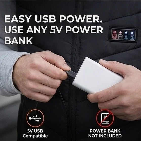 Smart Heated Vest, 21 Zones, 3 Heat Levels