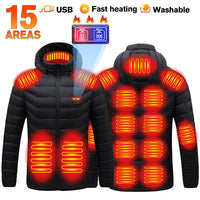 USB Heated Jacket Hoodie, Up to 31 Zones