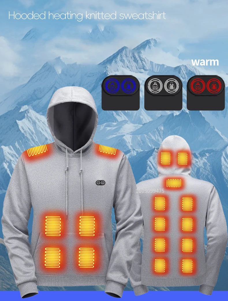 Heated Hoodie Sweatshirt, Up to 17 Zones