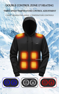 Heated Hoodie Sweatshirt, Up to 17 Zones