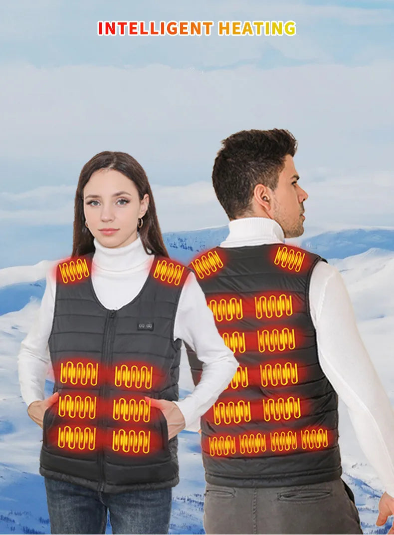 Unisex 22-Zone Heated Vest, V-Neck