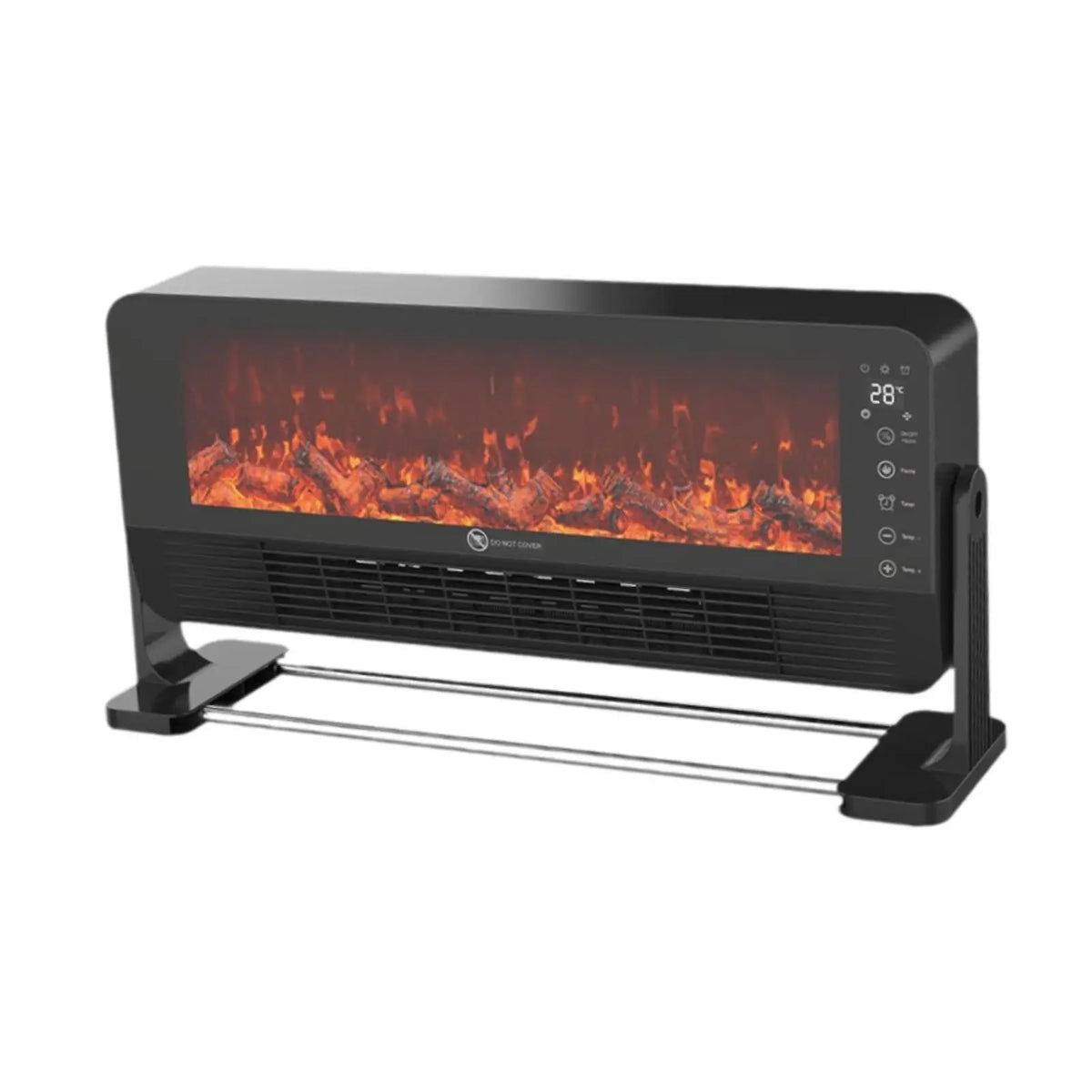 Quiet Electric Fireplace Heater, Desktop/Wall
